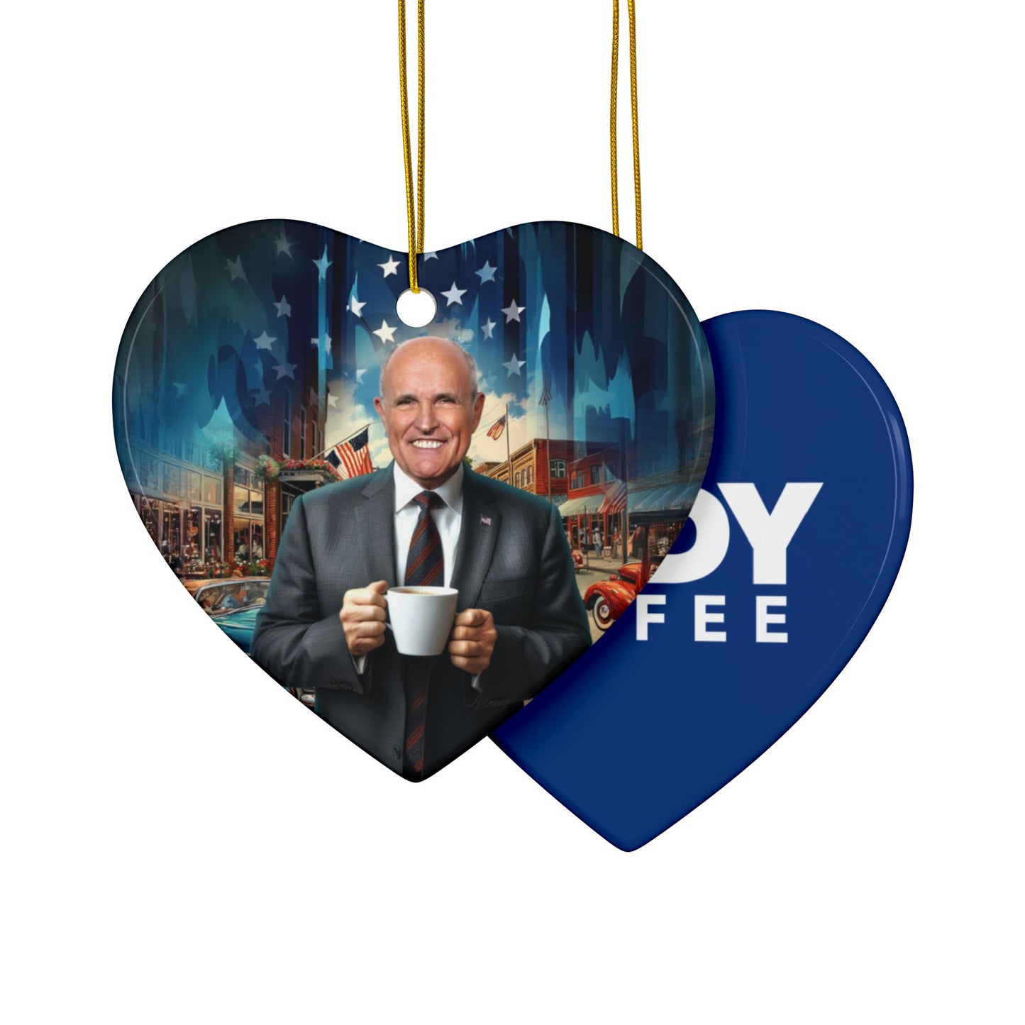 Rudy Coffee - Decorative Ceramic Ornaments, Double-Sided (1pc, 3pcs, 5pcs, 10pcs)