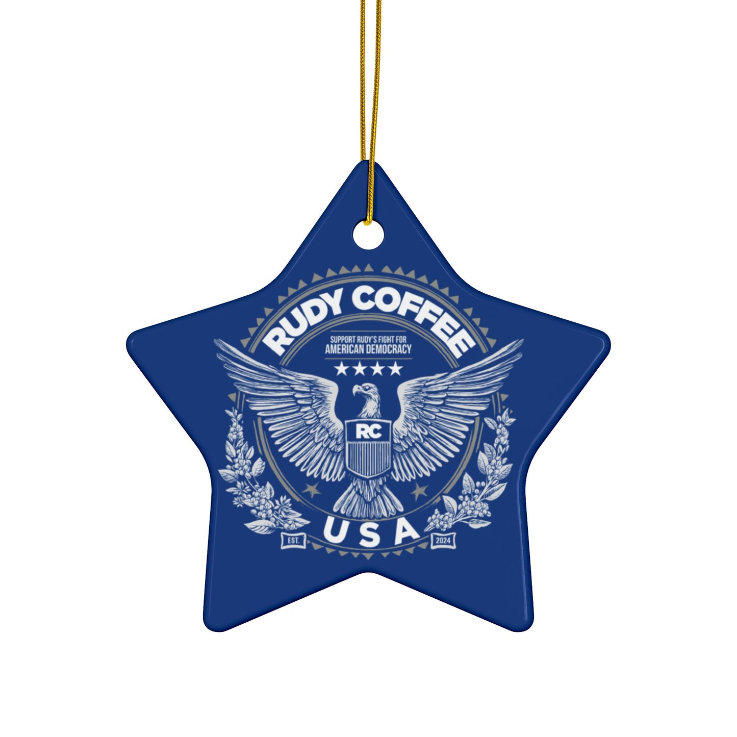 Rudy Coffee - Decorative Ceramic Ornaments, Double-Sided (1pc, 3pcs, 5pcs, 10pcs)