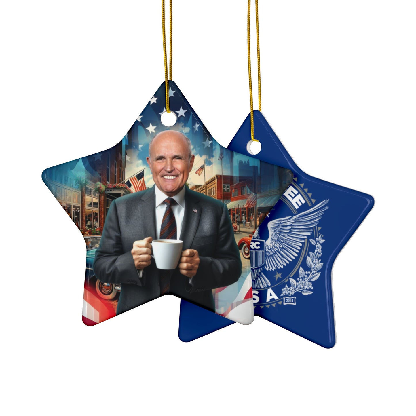 Rudy Coffee - Decorative Ceramic Ornaments, Double-Sided (1pc, 3pcs, 5pcs, 10pcs)