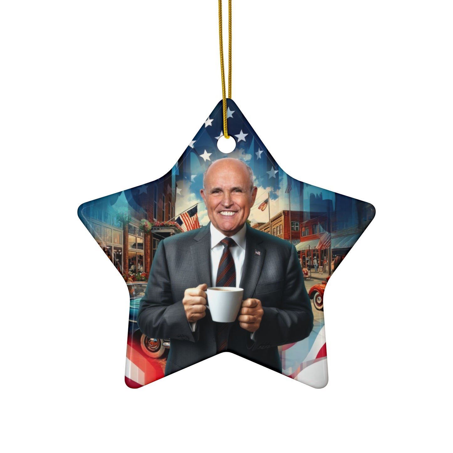 Rudy Coffee - Decorative Ceramic Ornaments, Double-Sided (1pc, 3pcs, 5pcs, 10pcs)