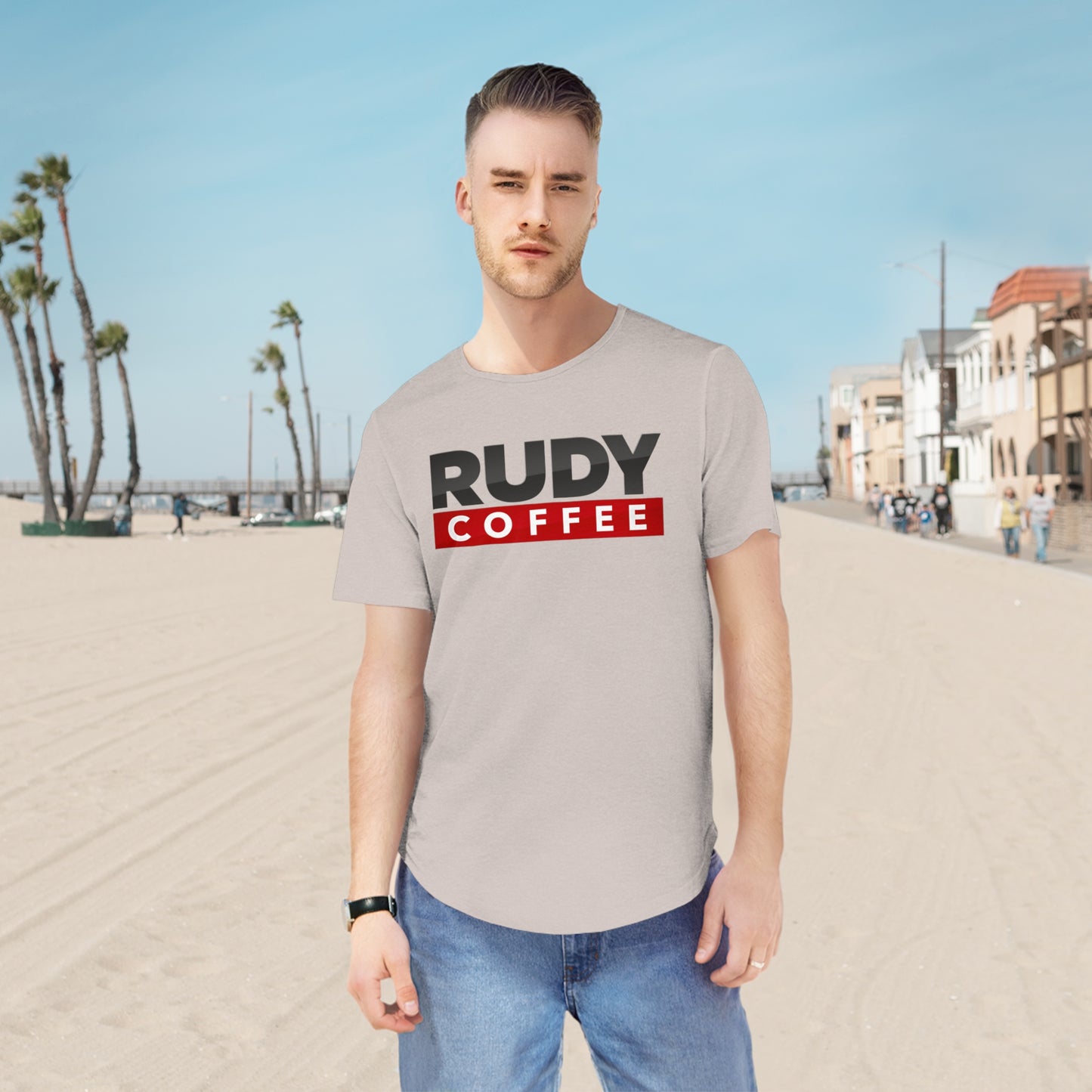 Rudy Coffee - America's Mayor - Curved hem T-shirt