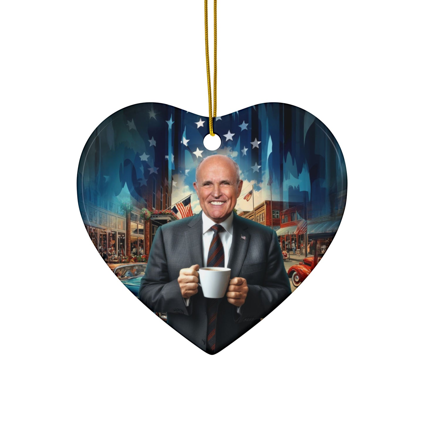 Rudy Coffee - Decorative Ceramic Ornaments, Double-Sided (1pc, 3pcs, 5pcs, 10pcs)