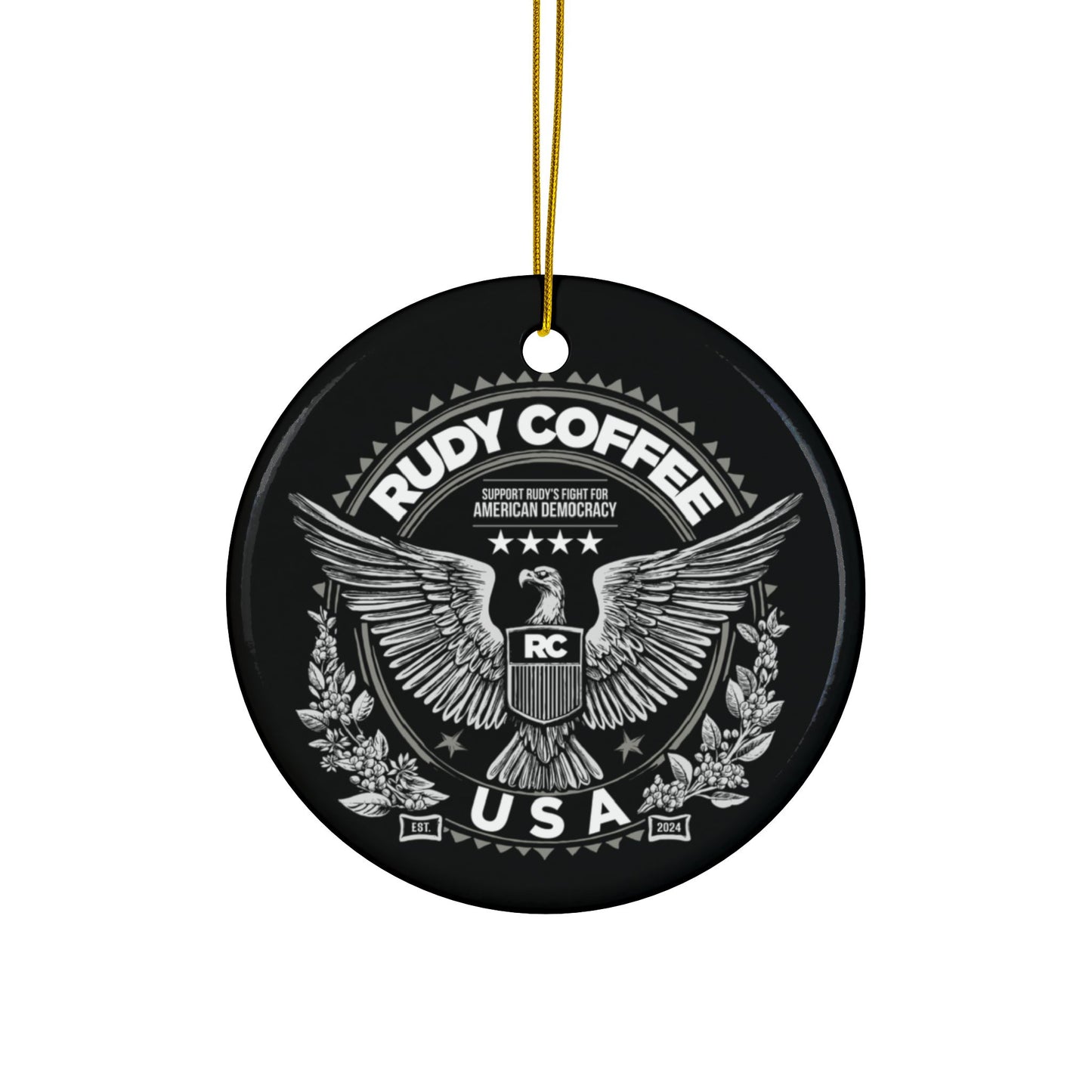 Rudy Coffee - Decorative Ceramic Ornaments, Double-Sided (1pc, 3pcs, 5pcs, 10pcs)