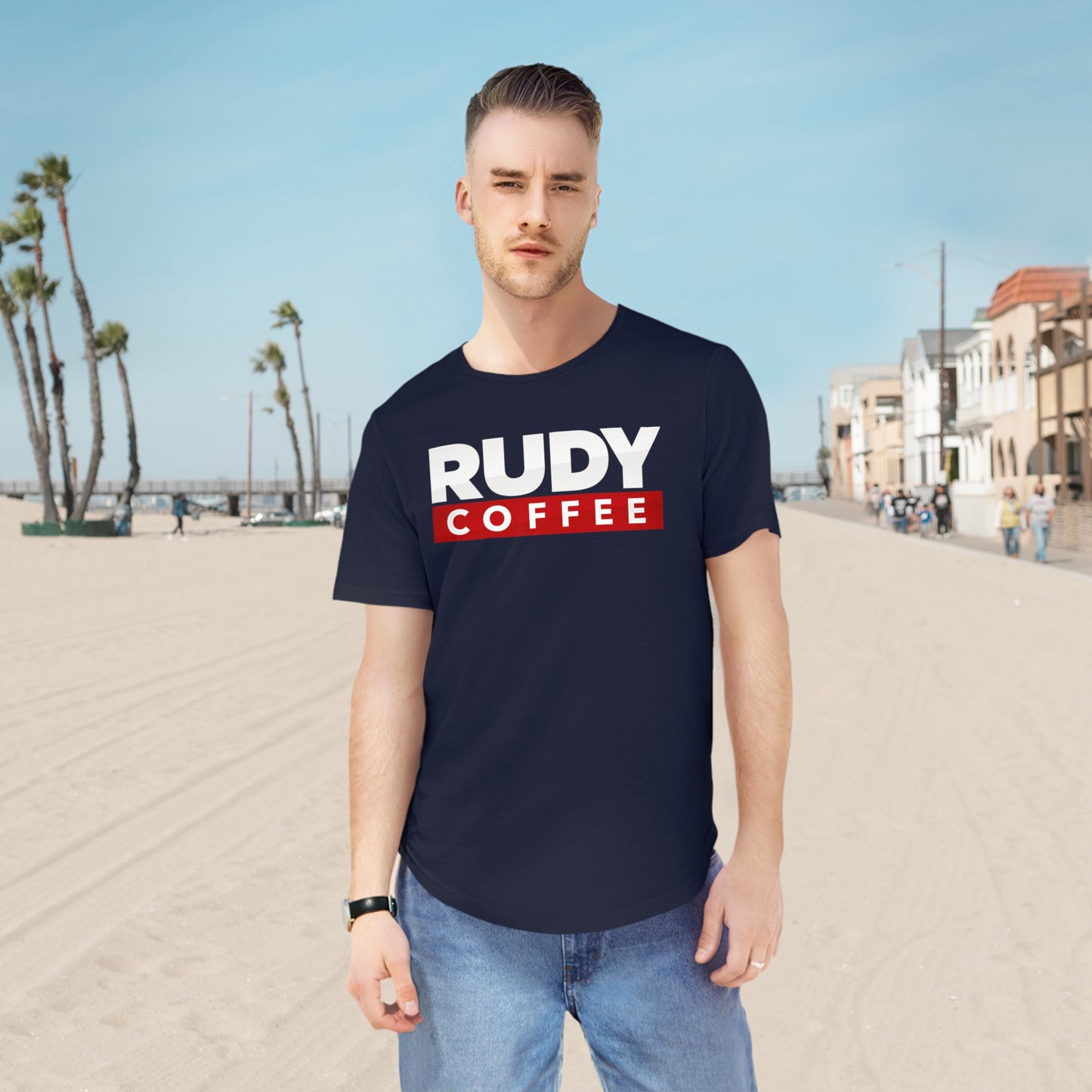 Rudy Coffee - America's Mayor - Curved hem T-shirt
