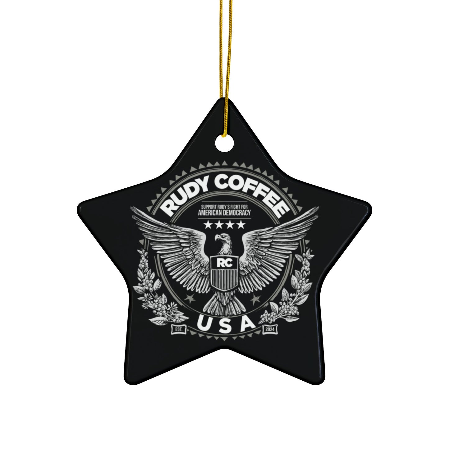 Rudy Coffee - Decorative Ceramic Ornaments, Double-Sided (1pc, 3pcs, 5pcs, 10pcs)