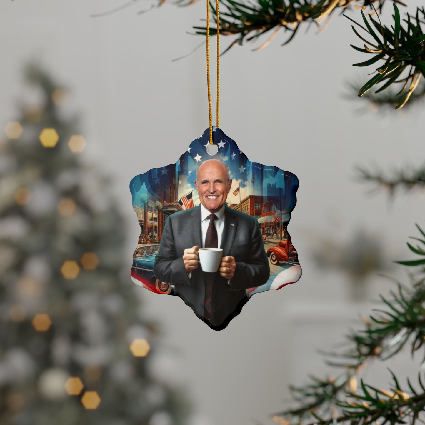 Rudy Coffee - Decorative Ceramic Ornaments, Double-Sided (1pc, 3pcs, 5pcs, 10pcs)