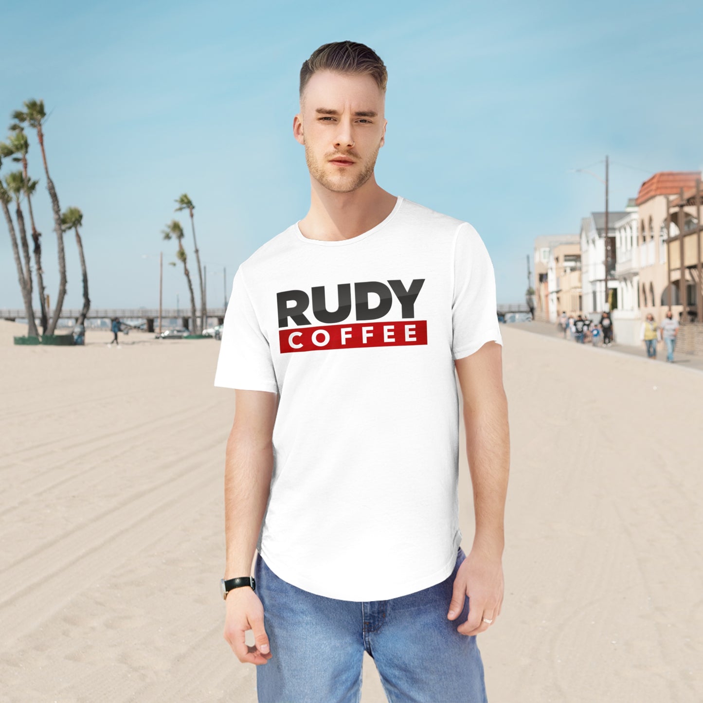 Rudy Coffee - America's Mayor - Curved hem T-shirt