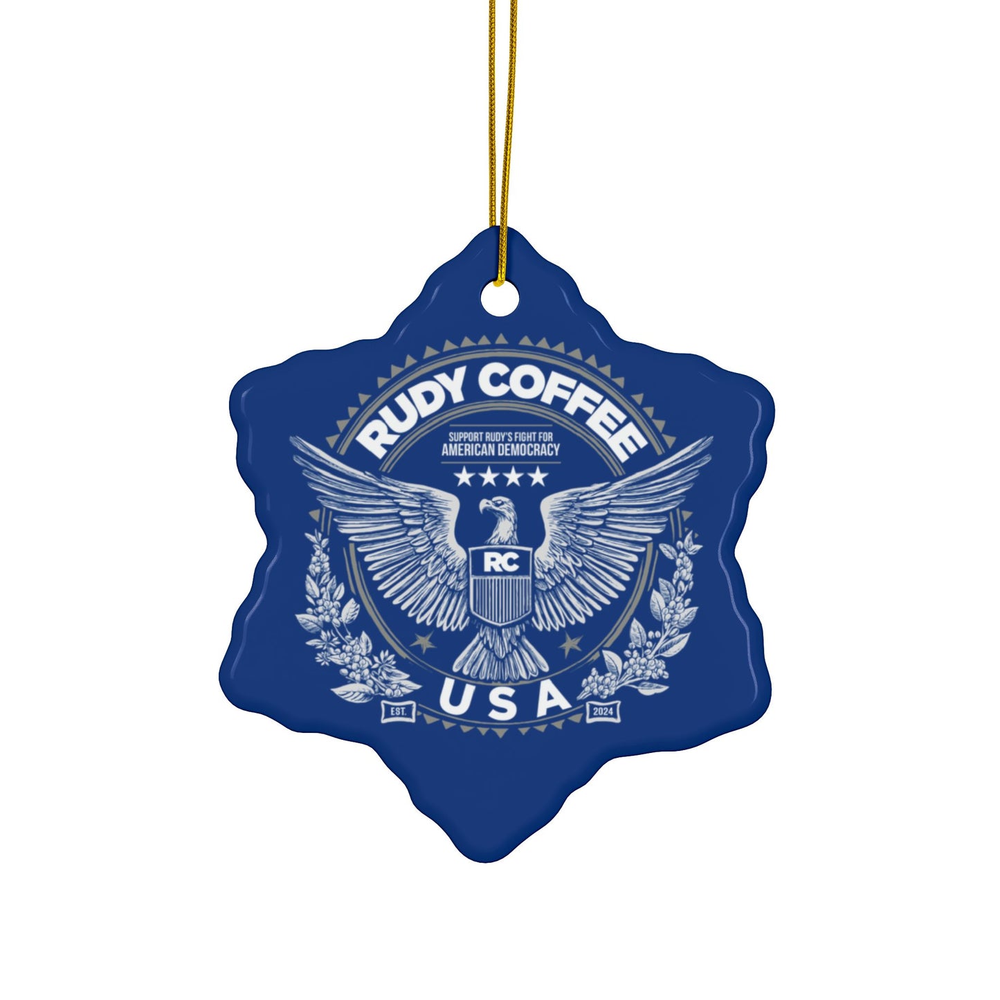 Rudy Coffee - Decorative Ceramic Ornaments, Double-Sided (1pc, 3pcs, 5pcs, 10pcs)