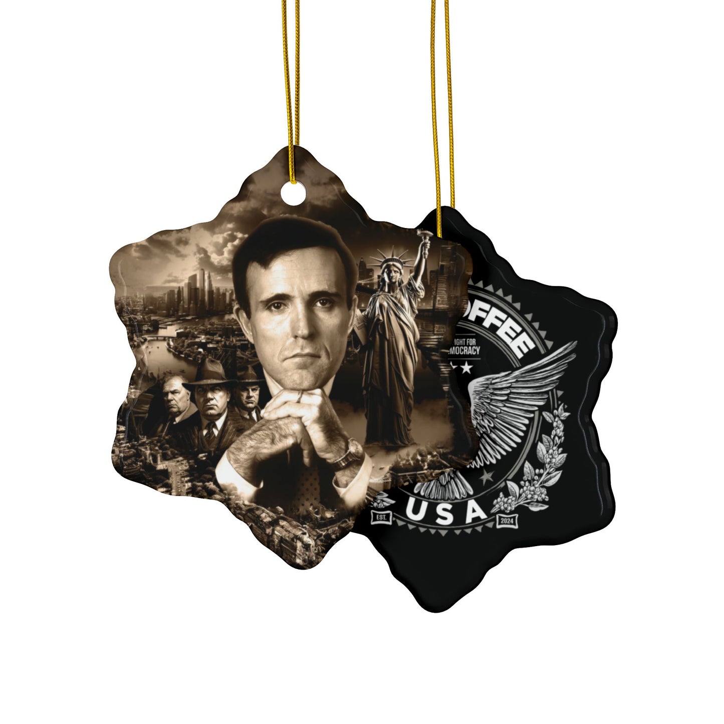 Rudy Coffee - Decorative Ceramic Ornaments, Double-Sided (1pc, 3pcs, 5pcs, 10pcs)