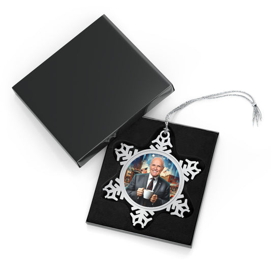 Rudy Coffee - America's Mayor - Pewter Snowflake Ornament