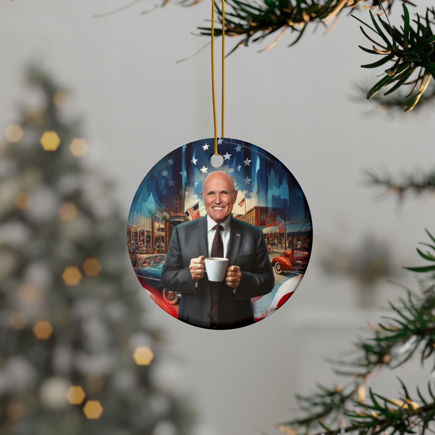 Rudy Coffee - Decorative Ceramic Ornaments, Double-Sided (1pc, 3pcs, 5pcs, 10pcs)