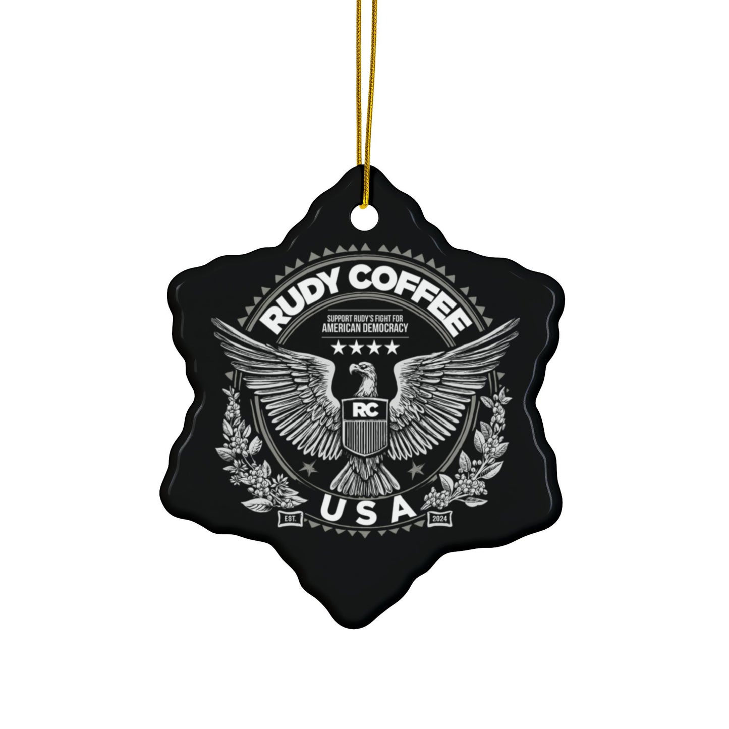 Rudy Coffee - Decorative Ceramic Ornaments, Double-Sided (1pc, 3pcs, 5pcs, 10pcs)