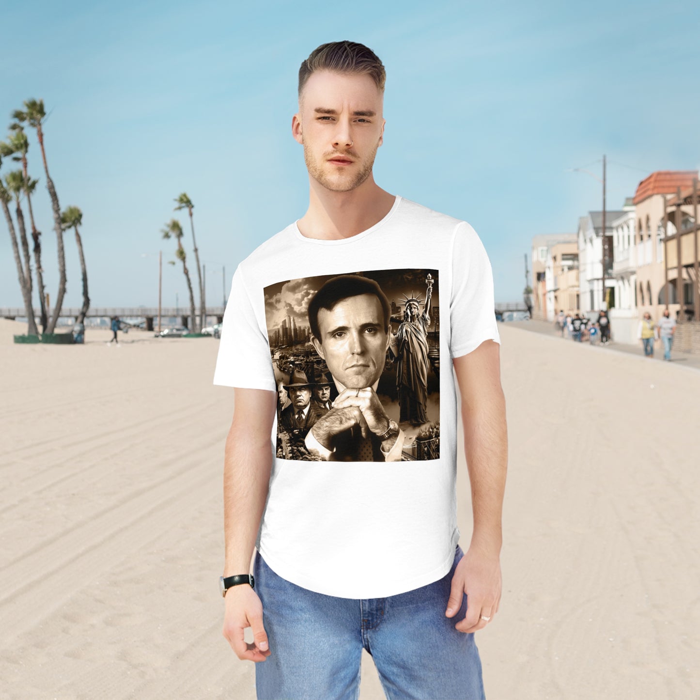 Rudy Coffee - JUSTICE - Curved hem T-shirt