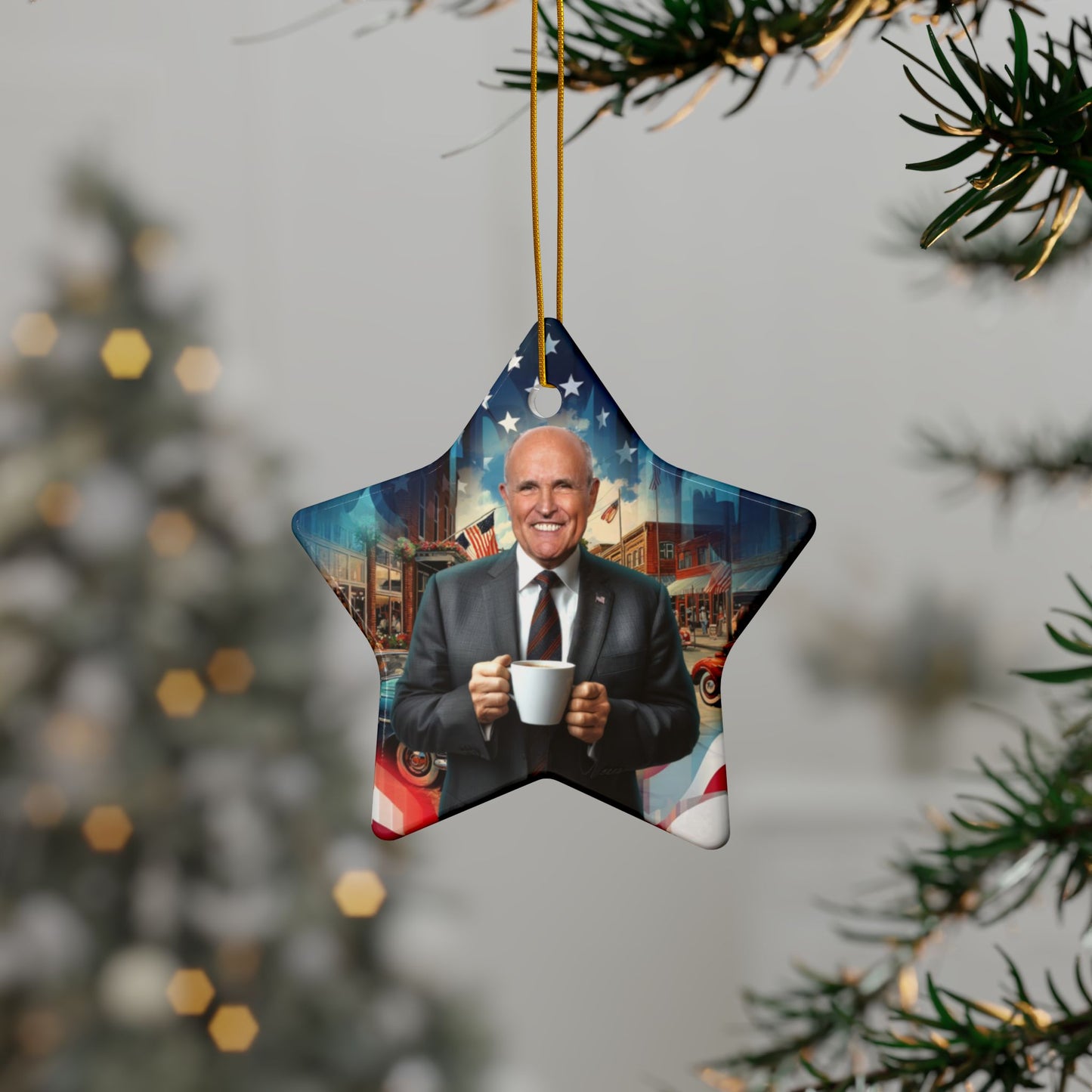 Rudy Coffee - Decorative Ceramic Ornaments, Double-Sided (1pc, 3pcs, 5pcs, 10pcs)