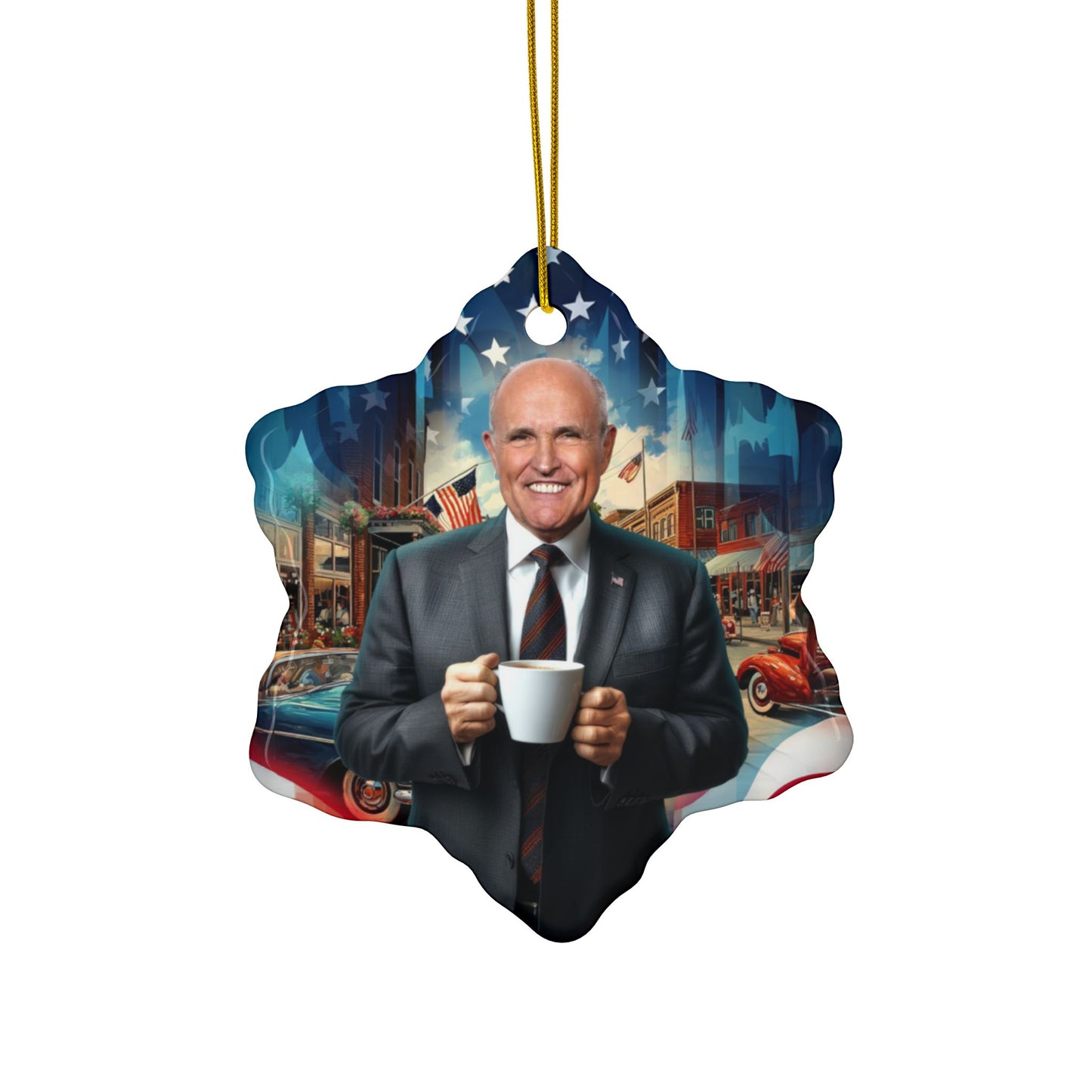 Rudy Coffee - Decorative Ceramic Ornaments, Double-Sided (1pc, 3pcs, 5pcs, 10pcs)