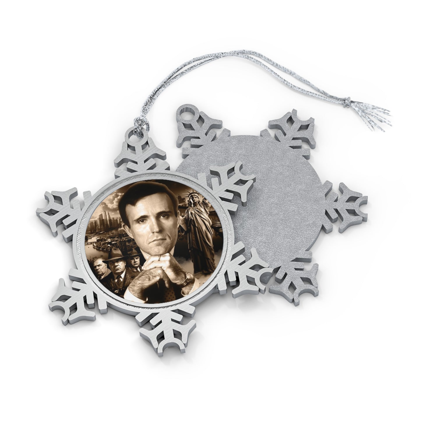 Rudy Coffee - JUSTICE- Pewter Snowflake Ornament