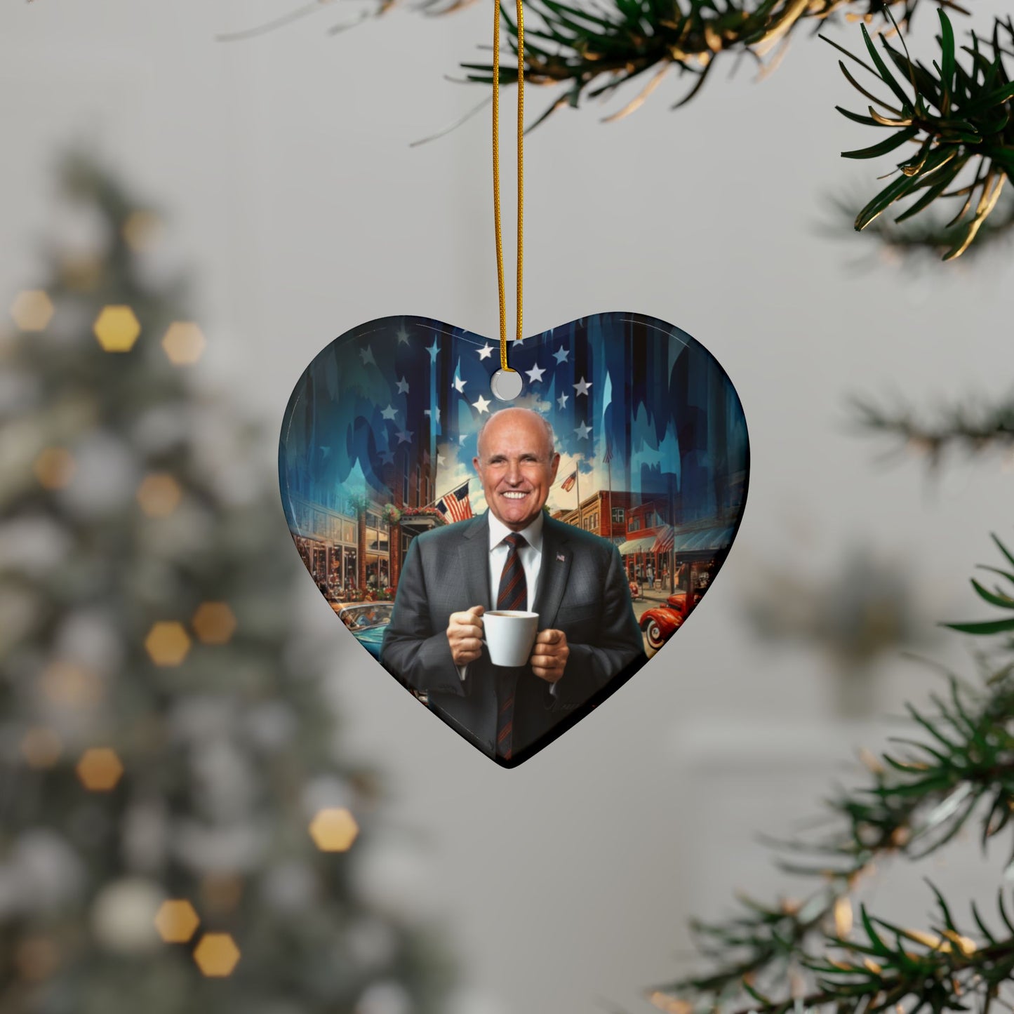 Rudy Coffee - Decorative Ceramic Ornaments, Double-Sided (1pc, 3pcs, 5pcs, 10pcs)