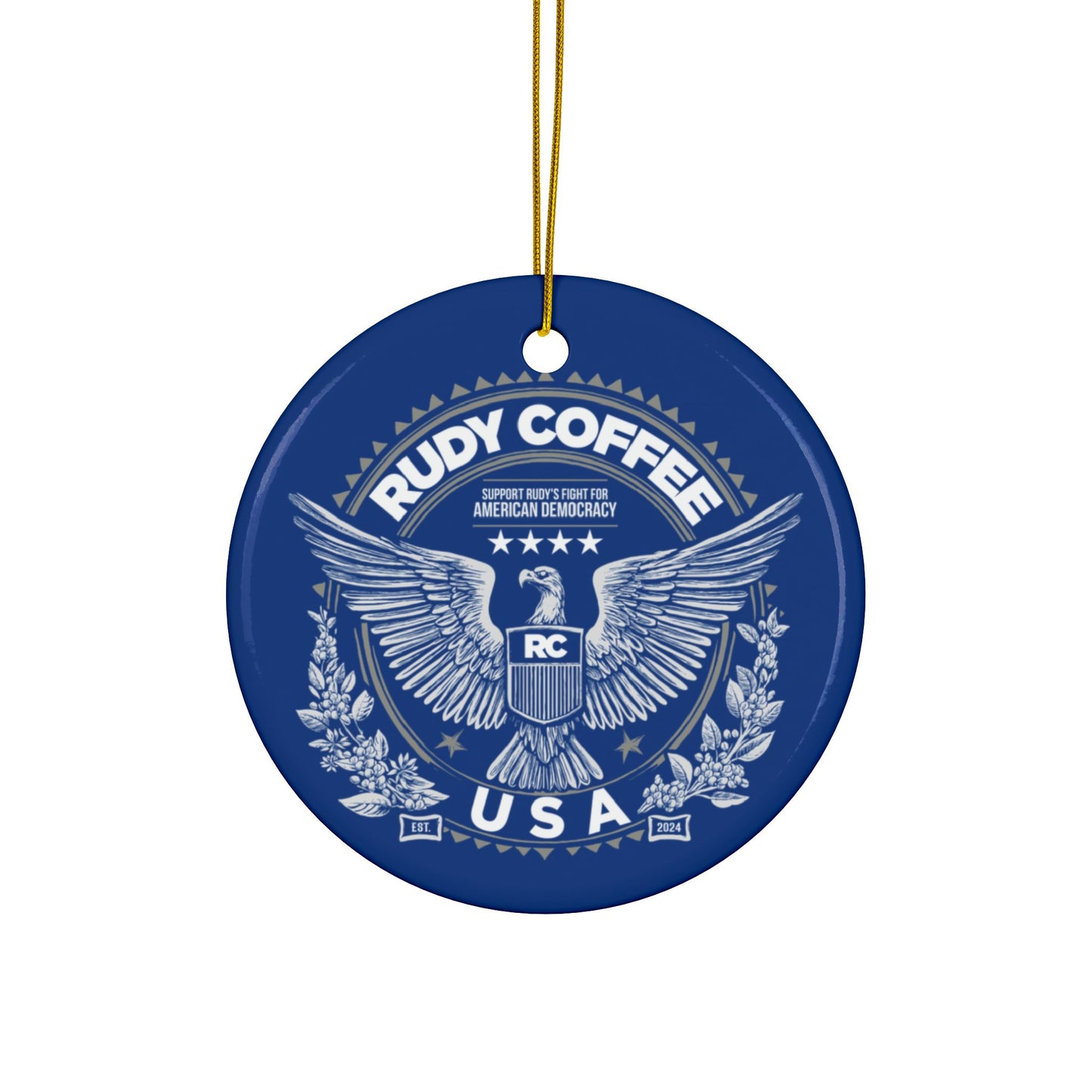 Rudy Coffee - Decorative Ceramic Ornaments, Double-Sided (1pc, 3pcs, 5pcs, 10pcs)