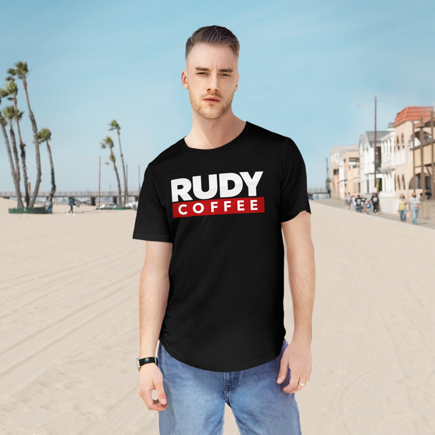 Rudy Coffee - America's Mayor - Curved hem T-shirt
